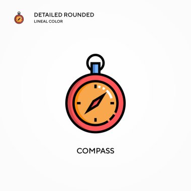 Pusula vektör simgesi. Modern vektör illüstrasyon kavramları. Düzenlemesi ve kişiselleştirmesi kolay.
