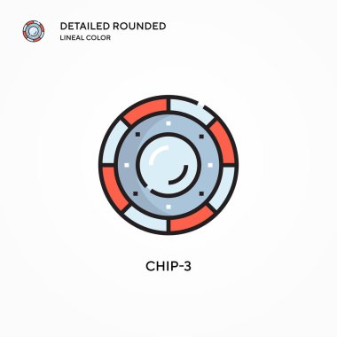 Çip-3 vektör simgesi. Modern vektör illüstrasyon kavramları. Düzenlemesi ve kişiselleştirmesi kolay.