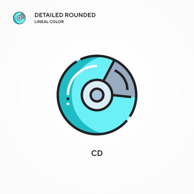Cd vektör simgesi. Modern vektör illüstrasyon kavramları. Düzenlemesi ve kişiselleştirmesi kolay.