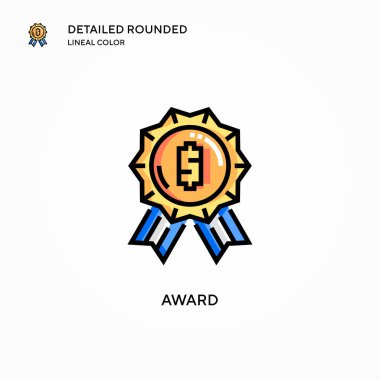 Ödül vektör ikonu. Modern vektör illüstrasyon kavramları. Düzenlemesi ve kişiselleştirmesi kolay.