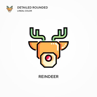 Ren geyiği vektör simgesi. Modern vektör illüstrasyon kavramları. Düzenlemesi ve kişiselleştirmesi kolay.