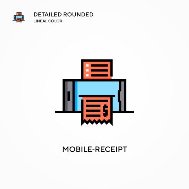 Mobil-makbuz vektör simgesi. Modern vektör illüstrasyon kavramları. Düzenlemesi ve kişiselleştirmesi kolay.
