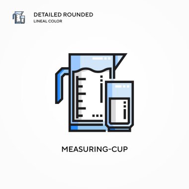 Ölçme kabı vektör simgesi. Modern vektör illüstrasyon kavramları. Düzenlemesi ve kişiselleştirmesi kolay.