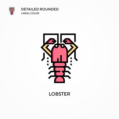 Istakoz vektör simgesi. Modern vektör illüstrasyon kavramları. Düzenlemesi ve kişiselleştirmesi kolay.