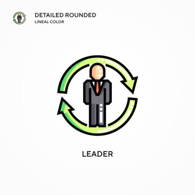Lider vektör simgesi. Modern vektör illüstrasyon kavramları. Düzenlemesi ve kişiselleştirmesi kolay.