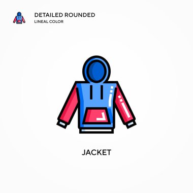 Ceket vektör simgesi. Modern vektör illüstrasyon kavramları. Düzenlemesi ve kişiselleştirmesi kolay.