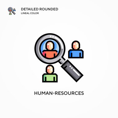 İnsan kaynakları vektör simgesi. Modern vektör illüstrasyon kavramları. Düzenlemesi ve kişiselleştirmesi kolay.