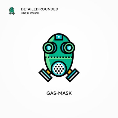 Gaz maskesi vektör simgesi. Modern vektör illüstrasyon kavramları. Düzenlemesi ve kişiselleştirmesi kolay.