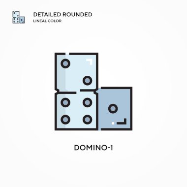 Domino-1 vektör simgesi. Modern vektör illüstrasyon kavramları. Düzenlemesi ve kişiselleştirmesi kolay.