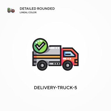 Teslimat kamyonu-5 vektör ikonu. Modern vektör illüstrasyon kavramları. Düzenlemesi ve kişiselleştirmesi kolay.
