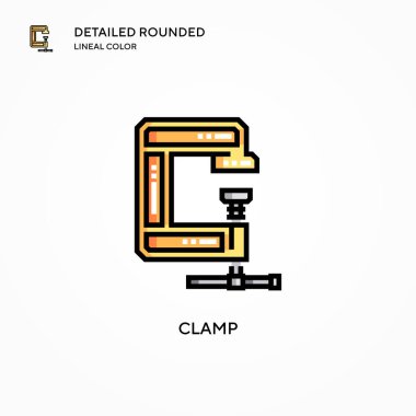 Klemp vektör simgesi. Modern vektör illüstrasyon kavramları. Düzenlemesi ve kişiselleştirmesi kolay.