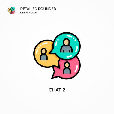 Sohbet-2 vektör simgesi. Modern vektör illüstrasyon kavramları. Düzenlemesi ve kişiselleştirmesi kolay.