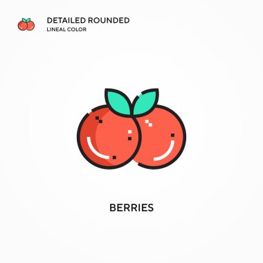 Çilek vektör simgesi. Modern vektör illüstrasyon kavramları. Düzenlemesi ve kişiselleştirmesi kolay.