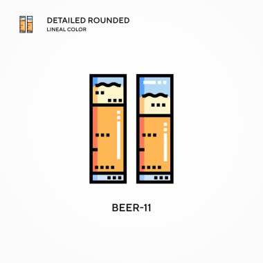 Bira-11 vektör simgesi. Modern vektör illüstrasyon kavramları. Düzenlemesi ve kişiselleştirmesi kolay.