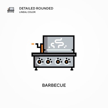 Barbekü vektör simgesi. Modern vektör illüstrasyon kavramları. Düzenlemesi ve kişiselleştirmesi kolay.