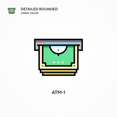 ATM-1 vektör simgesi. Modern vektör illüstrasyon kavramları. Düzenlemesi ve kişiselleştirmesi kolay.