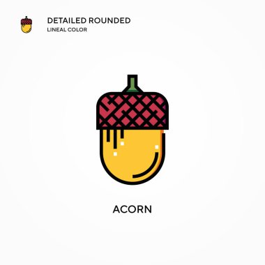 Meşe palamudu ikonu. Modern vektör illüstrasyon kavramları. Düzenlemesi ve kişiselleştirmesi kolay.