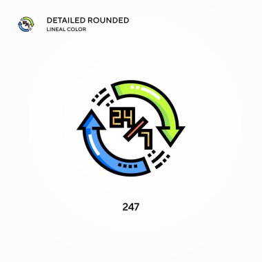 247 vektör simgesi. Modern vektör illüstrasyon kavramları. Düzenlemesi ve kişiselleştirmesi kolay.