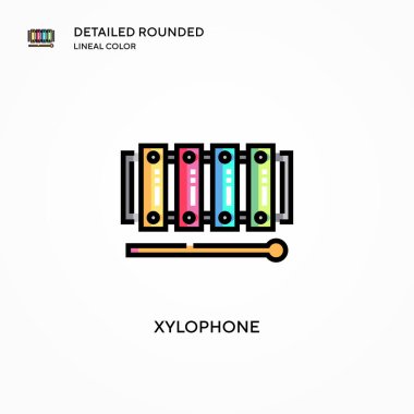 Ksilofon vektör simgesi. Modern vektör illüstrasyon kavramları. Düzenlemesi ve kişiselleştirmesi kolay.