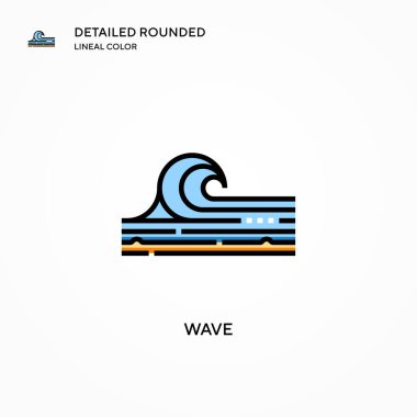 Dalga vektör simgesi. Modern vektör illüstrasyon kavramları. Düzenlemesi ve kişiselleştirmesi kolay.