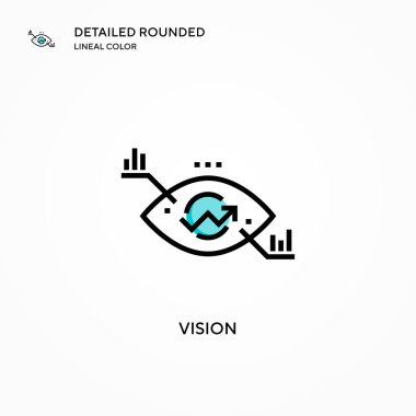 Vizyon vektör simgesi. Modern vektör illüstrasyon kavramları. Düzenlemesi ve kişiselleştirmesi kolay.