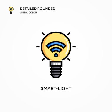 Akıllı ışık vektör simgesi. Modern vektör illüstrasyon kavramları. Düzenlemesi ve kişiselleştirmesi kolay.