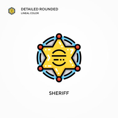 Şerif vektör ikonu. Modern vektör illüstrasyon kavramları. Düzenlemesi ve kişiselleştirmesi kolay.