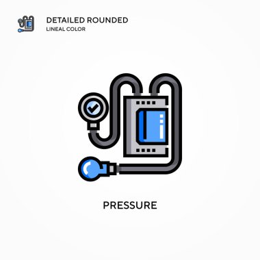 Basınç vektör simgesi. Modern vektör illüstrasyon kavramları. Düzenlemesi ve kişiselleştirmesi kolay.
