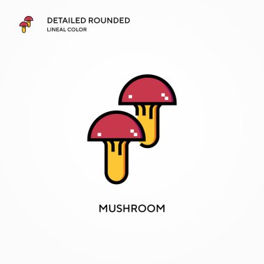 Mantar vektör simgesi. Modern vektör illüstrasyon kavramları. Düzenlemesi ve kişiselleştirmesi kolay.