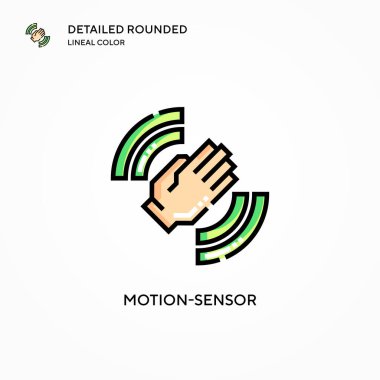 Hareket sensörü vektör simgesi. Modern vektör illüstrasyon kavramları. Düzenlemesi ve kişiselleştirmesi kolay.