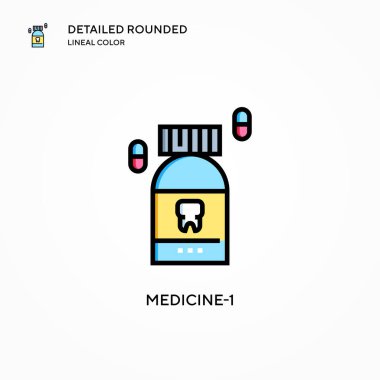 İlaç-1 vektör simgesi. Modern vektör illüstrasyon kavramları. Düzenlemesi ve kişiselleştirmesi kolay.