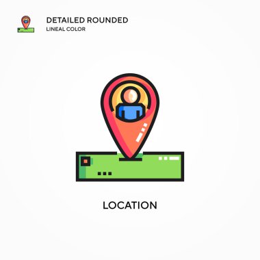 Konum vektör simgesi. Modern vektör illüstrasyon kavramları. Düzenlemesi ve kişiselleştirmesi kolay.