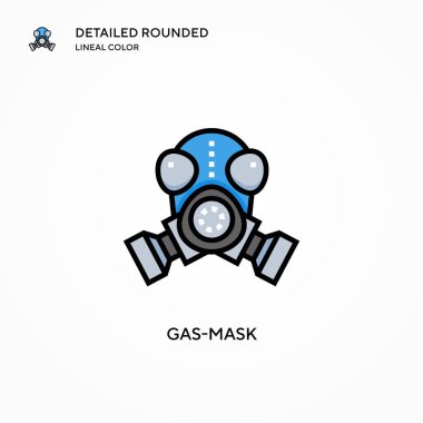 Gaz maskesi vektör simgesi. Modern vektör illüstrasyon kavramları. Düzenlemesi ve kişiselleştirmesi kolay.
