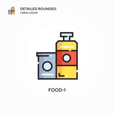 Gıda-1 vektör simgesi. Modern vektör illüstrasyon kavramları. Düzenlemesi ve kişiselleştirmesi kolay.