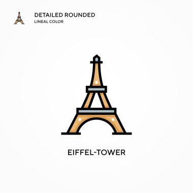 Eyfel kulesi vektör simgesi. Modern vektör illüstrasyon kavramları. Düzenlemesi ve kişiselleştirmesi kolay.