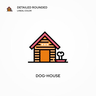 Köpek evi vektör simgesi. Modern vektör illüstrasyon kavramları. Düzenlemesi ve kişiselleştirmesi kolay.