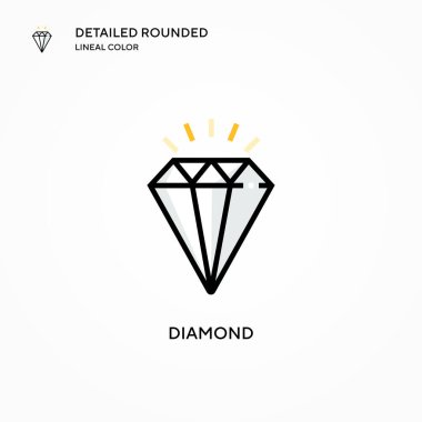 Elmas vektör simgesi. Modern vektör illüstrasyon kavramları. Düzenlemesi ve kişiselleştirmesi kolay.