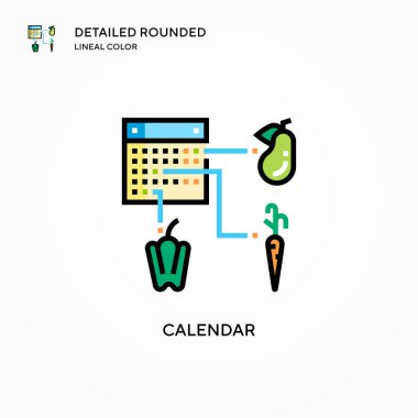 Takvim vektör simgesi. Modern vektör illüstrasyon kavramları. Düzenlemesi ve kişiselleştirmesi kolay.