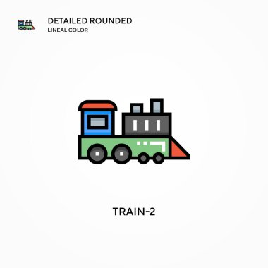 Tren-2 vektör simgesi. Modern vektör illüstrasyon kavramları. Düzenlemesi ve kişiselleştirmesi kolay.