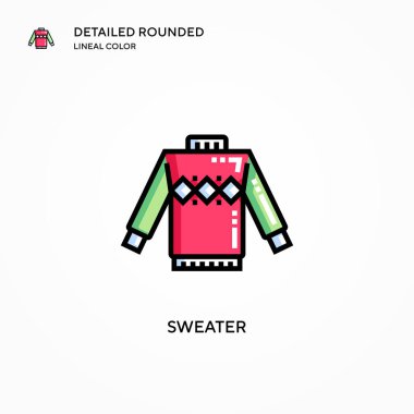 Süveter vektör simgesi. Modern vektör illüstrasyon kavramları. Düzenlemesi ve kişiselleştirmesi kolay.