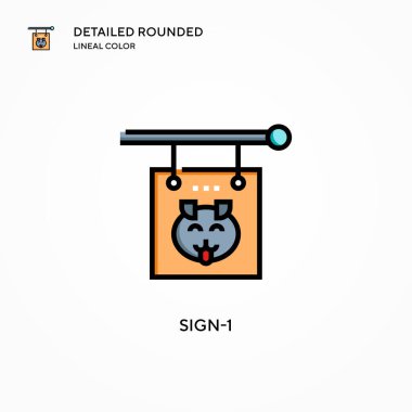 İmza-1 vektör simgesi. Modern vektör illüstrasyon kavramları. Düzenlemesi ve kişiselleştirmesi kolay.