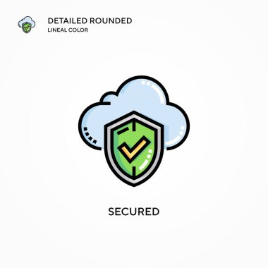 Güvenli vektör simgesi. Modern vektör illüstrasyon kavramları. Düzenlemesi ve kişiselleştirmesi kolay.