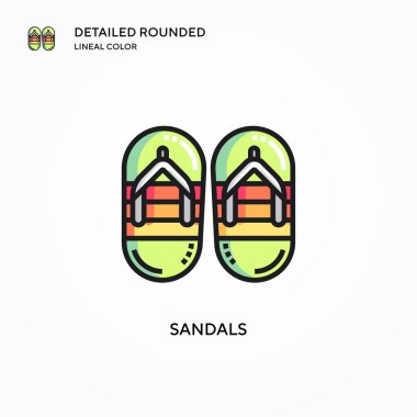 Sandals vektör simgesi. Modern vektör illüstrasyon kavramları. Düzenlemesi ve kişiselleştirmesi kolay.