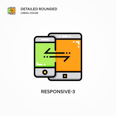 Tepki-3 vektör simgesi. Modern vektör illüstrasyon kavramları. Düzenlemesi ve kişiselleştirmesi kolay.
