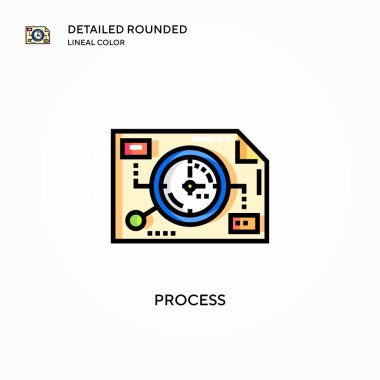 İşlem vektör simgesi. Modern vektör illüstrasyon kavramları. Düzenlemesi ve kişiselleştirmesi kolay.