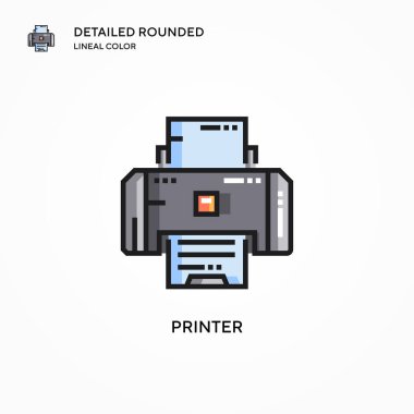 Yazıcı vektör simgesi. Modern vektör illüstrasyon kavramları. Düzenlemesi ve kişiselleştirmesi kolay.