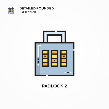 Asma kilit-2 vektör simgesi. Modern vektör illüstrasyon kavramları. Düzenlemesi ve kişiselleştirmesi kolay.