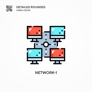 Ağ-1 vektör simgesi. Modern vektör illüstrasyon kavramları. Düzenlemesi ve kişiselleştirmesi kolay.