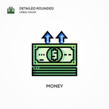 Para vektör simgesi. Modern vektör illüstrasyon kavramları. Düzenlemesi ve kişiselleştirmesi kolay.