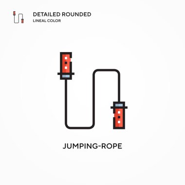 İp atlama vektör simgesi. Modern vektör illüstrasyon kavramları. Düzenlemesi ve kişiselleştirmesi kolay.